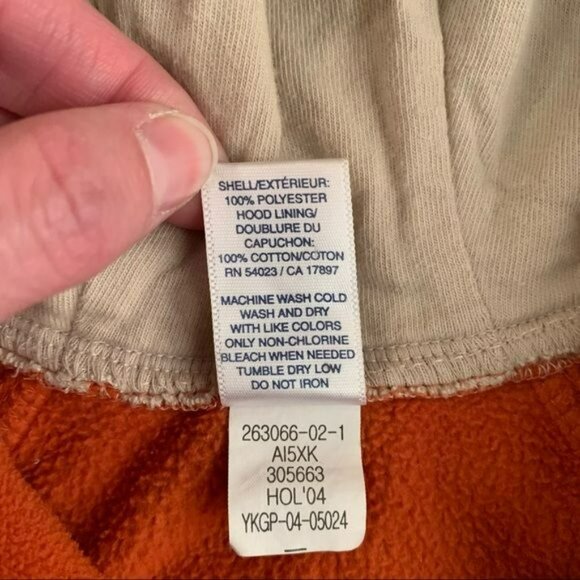 Old navy baby boy size 0-3 months infant zip up fleece jacket in orange - Picture 4 of 5